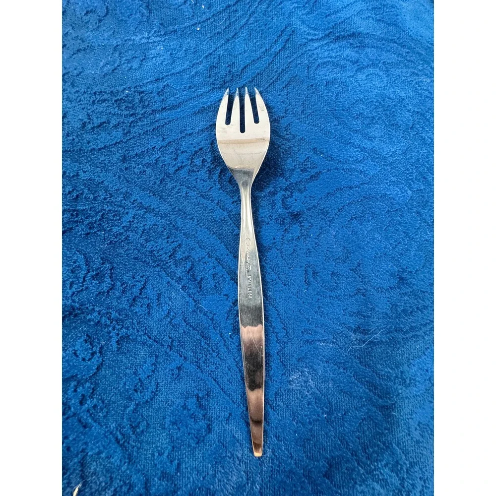 Oneida Community Stainless Frostfire Salad Fork Mid Century Modern 6.75 in